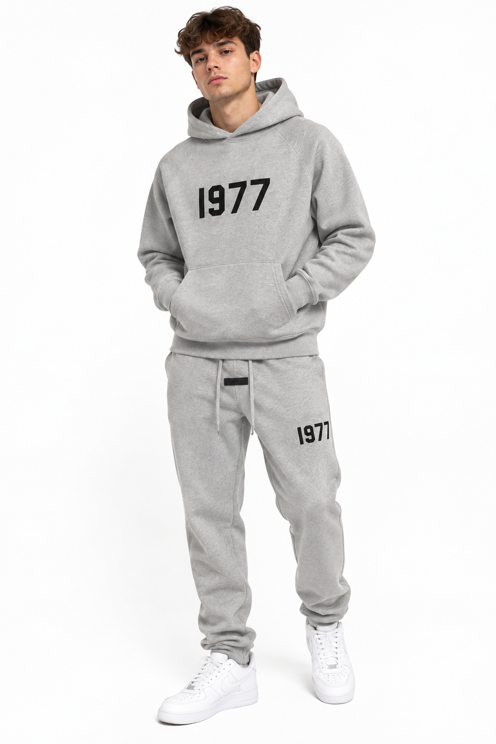 1977 Signature Hoodie & Jogger Set – Grey