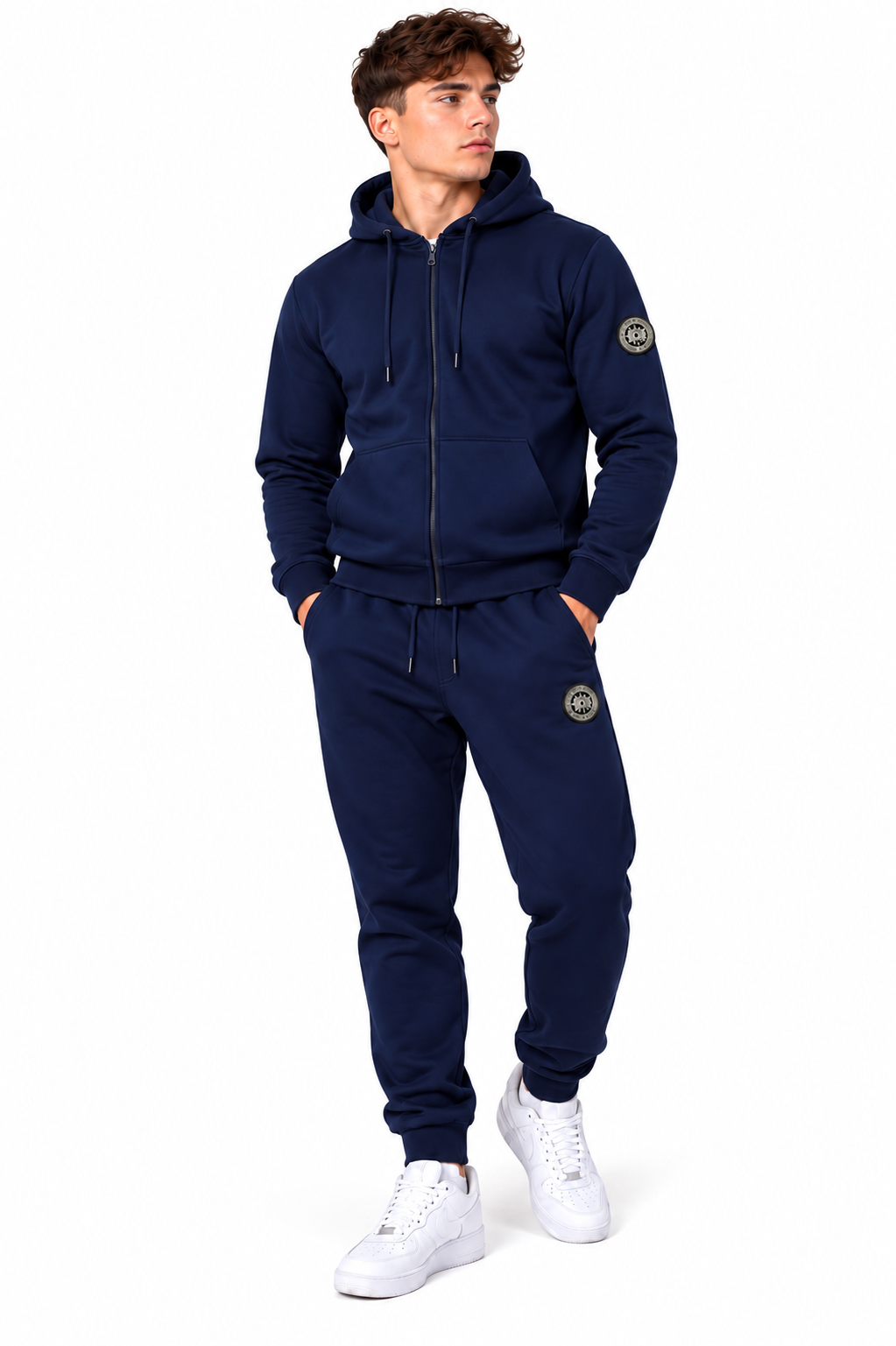 Men’s Premium Navy Zip-Up Hoodie & Trouser Set