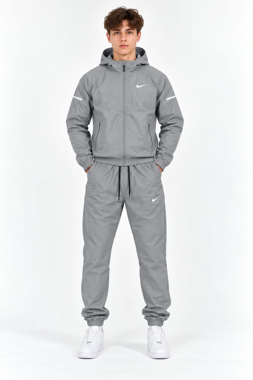 Men’s Premium Grey Tracksuit – Hooded Jacket & Jogger Set