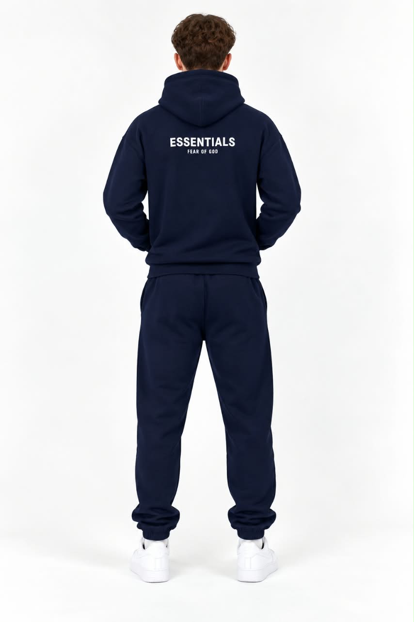 Men’s Premium Navy Essentials Hoodie & Trouser Set