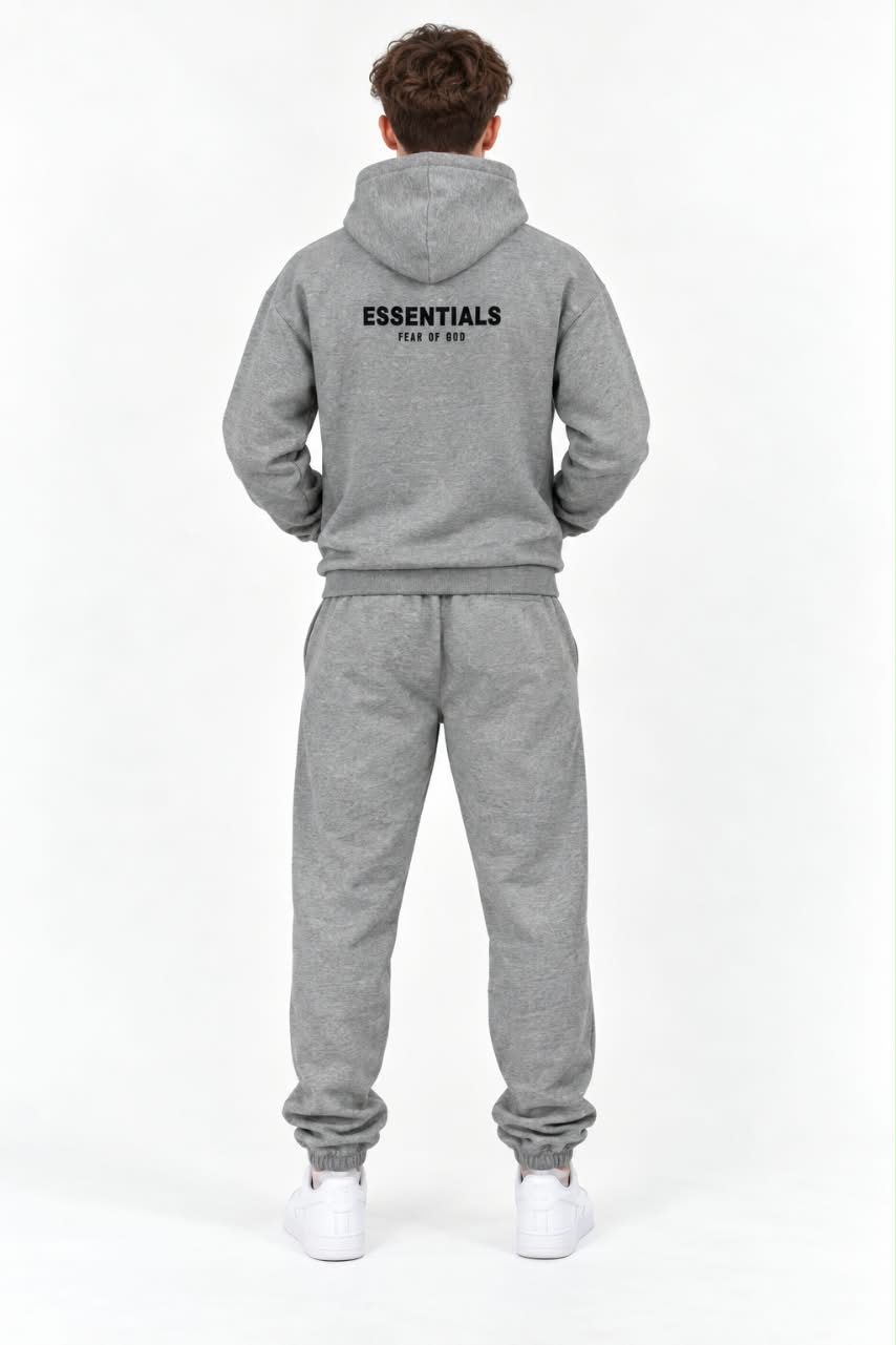 Men’s Premium Grey Essentials Hoodie & Trouser Set